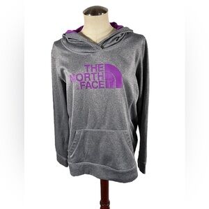The North Face Grey with Purple Lined Hoodie Size XL